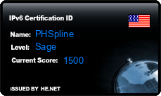 IPv6 Certification Badge for PHSpline